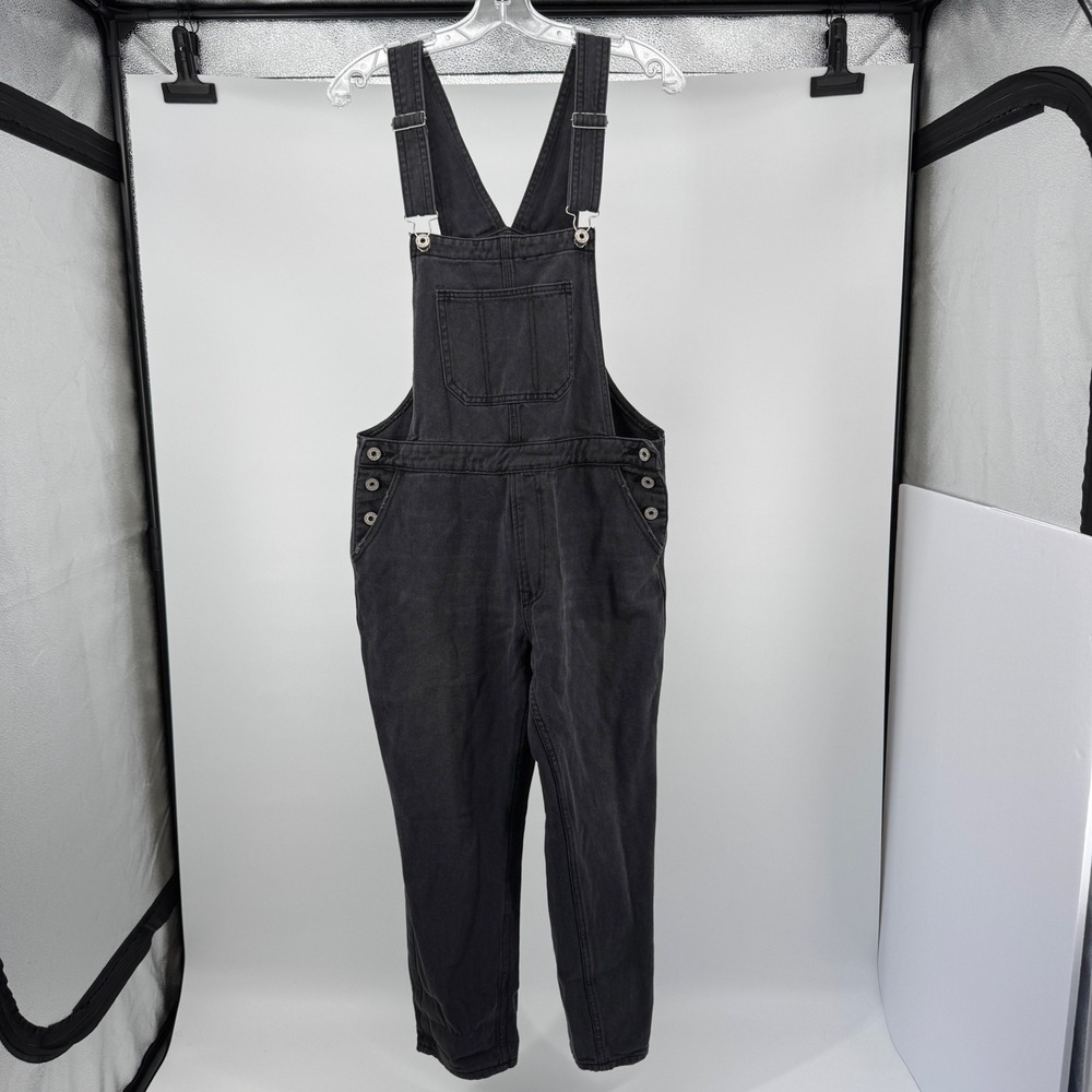 Umgee‎ Women's Black Denim Overalls Straight Leg 100% Cotton